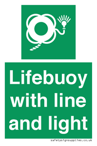 Lifebuoy with line and light